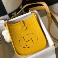 Hermes Evelyne III TPM Bag In Yellow Clemence Leather Hermes Evelyne III TPM Bag In Yellow Clemence Leather