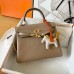 Hermes Kelly Retourne 25 Handmade Bag In Grey Swift Calfskin Hermes Kelly Retourne 25 Handmade Bag In Grey Swift Calfskin