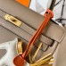 Hermes Kelly Retourne 25 Handmade Bag In Grey Swift Calfskin Hermes Kelly Retourne 25 Handmade Bag In Grey Swift Calfskin