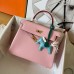 Hermes Kelly Retourne 25 Handmade Bag In Pink Swift Calfskin Hermes Kelly Retourne 25 Handmade Bag In Pink Swift Calfskin
