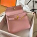 Hermes Kelly Retourne 25 Handmade Bag In Pink Swift Calfskin Hermes Kelly Retourne 25 Handmade Bag In Pink Swift Calfskin