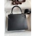 Hermes Kelly Retourne 25 Handmade Bag In Black Swift Calfskin Hermes Kelly Retourne 25 Handmade Bag In Black Swift Calfskin