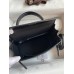 Hermes Kelly Retourne 25 Handmade Bag In Black Swift Calfskin Hermes Kelly Retourne 25 Handmade Bag In Black Swift Calfskin