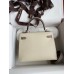 Hermes Kelly Sellier 25 Bicolor Bag in Craie and Gris Asphalt Epsom Calfskin Hermes Kelly Sellier 25 Bicolor Bag in Craie and Gris Asphalt Epsom Calfskin