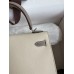 Hermes Kelly Sellier 25 Bicolor Bag in Craie and Gris Asphalt Epsom Calfskin Hermes Kelly Sellier 25 Bicolor Bag in Craie and Gris Asphalt Epsom Calfskin