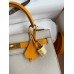 Hermes Kelly Sellier 25 Bicolor Bag in Craie and Yellow Epsom Calfskin Hermes Kelly Sellier 25 Bicolor Bag in Craie and Yellow Epsom Calfskin