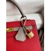 Hermes Kelly Sellier 25 Bicolor Bag in Red and Etain Epsom Calfskin Hermes Kelly Sellier 25 Bicolor Bag in Red and Etain Epsom Calfskin