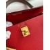 Hermes Kelly Sellier 25 Bicolor Bag in Red and Etain Epsom Calfskin Hermes Kelly Sellier 25 Bicolor Bag in Red and Etain Epsom Calfskin