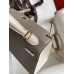 Hermes Kelly Sellier 25 Bicolor Bag in Taupe and Craie Epsom Calfskin