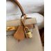 Hermes Kelly Sellier 25 Bicolor Bag in Trench and Gold Epsom Calfskin Hermes Kelly Sellier 25 Bicolor Bag in Trench and Gold Epsom Calfskin