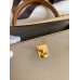 Hermes Kelly Sellier 25 Bicolor Bag in Trench and Gold Epsom Calfskin Hermes Kelly Sellier 25 Bicolor Bag in Trench and Gold Epsom Calfskin