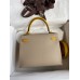 Hermes Kelly Sellier 25 Bicolor Bag in Trench and Yellow Epsom Calfskin Hermes Kelly Sellier 25 Bicolor Bag in Trench and Yellow Epsom Calfskin