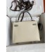 Hermes Kelly Sellier 25 Bicolor Bag in Craie and Gris Mouette Epsom Calfskin Hermes Kelly Sellier 25 Bicolor Bag in Craie and Gris Mouette Epsom Calfskin