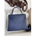 Hermes Kelly Retourne 25 Handmade Bag In Blue Saphir Clemence Leather Hermes Kelly Retourne 25 Handmade Bag In Blue Saphir Clemence Leather