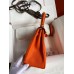 Hermes Kelly Retourne 25 Handmade Bag In Orange Clemence Leather Hermes Kelly Retourne 25 Handmade Bag In Orange Clemence Leather