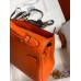 Hermes Kelly Retourne 25 Handmade Bag In Orange Clemence Leather Hermes Kelly Retourne 25 Handmade Bag In Orange Clemence Leather