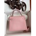 Hermes Kelly Retourne 25 Handmade Bag In Rose Sakura Clemence Leather Hermes Kelly Retourne 25 Handmade Bag In Rose Sakura Clemence Leather