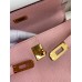 Hermes Kelly Retourne 25 Handmade Bag In Rose Sakura Clemence Leather Hermes Kelly Retourne 25 Handmade Bag In Rose Sakura Clemence Leather