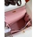 Hermes Kelly Retourne 25 Handmade Bag In Rose Sakura Clemence Leather Hermes Kelly Retourne 25 Handmade Bag In Rose Sakura Clemence Leather