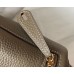 Hermes Lindy Mini Bag In Tourterelle Clemence Leather GHW Hermes Lindy Mini Bag In Tourterelle Clemence Leather GHW