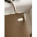Hermes Kelly Retourne 25 Bicolor Bag in Taupe and Craie Clemence Calfskin Hermes Kelly Retourne 25 Bicolor Bag in Taupe and Craie Clemence Calfskin