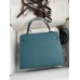 Hermes Kelly Sellier 25 Handmade Bag In Blue Jean Epsom Calfskin Hermes Kelly Sellier 25 Handmade Bag In Blue Jean Epsom Calfskin