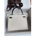 Hermes Kelly Sellier 25 Bicolor Bag in White and Black Mysore Goatskin Hermes Kelly Sellier 25 Bicolor Bag in White and Black Mysore Goatskin