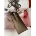 Hermes Kelly Sellier 25 Bicolor Bag in Rose Extremea nd Taupe Epsom Calfskin Hermes Kelly Sellier 25 Bicolor Bag in Rose Extremea nd Taupe Epsom Calfskin