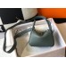 Hermes Lindy Mini Bag In Vert Amande Clemence Leather GHW Hermes Lindy Mini Bag In Vert Amande Clemence Leather GHW