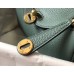 Hermes Lindy Mini Bag In Vert Amande Clemence Leather GHW Hermes Lindy Mini Bag In Vert Amande Clemence Leather GHW