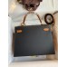 Hermes Kelly Sellier 28 Bicolor Bag in Black and Gold Epsom Calfskin Hermes Kelly Sellier 28 Bicolor Bag in Black and Gold Epsom Calfskin