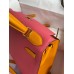 Hermes Kelly Sellier 28 Bicolor Bag in Rose Lipstick and Yellow Epsom Calfskin Hermes Kelly Sellier 28 Bicolor Bag in Rose Lipstick and Yellow Epsom Calfskin