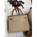 Hermes Kelly Sellier 28 Bicolor Bag in Trench and Gold Epsom Calfskin Hermes Kelly Sellier 28 Bicolor Bag in Trench and Gold Epsom Calfskin