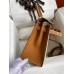 Hermes Kelly Sellier 28 Bicolor Bag in Trench and Gold Epsom Calfskin Hermes Kelly Sellier 28 Bicolor Bag in Trench and Gold Epsom Calfskin