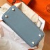 Hermes Kelly Retourne 28 Handmade Bag In Blue Lin Clemence Leather Hermes Kelly Retourne 28 Handmade Bag In Blue Lin Clemence Leather
