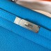 Hermes Kelly Retourne 28 Handmade Bag In Blue Zanzibar Clemence Leather Hermes Kelly Retourne 28 Handmade Bag In Blue Zanzibar Clemence Leather
