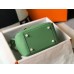 Hermes Lindy Mini Bag In Vert Criquet Clemence Leather GHW Hermes Lindy Mini Bag In Vert Criquet Clemence Leather GHW