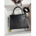 Hermes Kelly Sellier 25 Handmade Bag In Black Crocodile Niloticus Matte Skin Hermes Kelly Sellier 25 Handmade Bag In Black Crocodile Niloticus Matte Skin