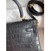 Hermes Kelly Sellier 25 Handmade Bag In Black Crocodile Niloticus Matte Skin Hermes Kelly Sellier 25 Handmade Bag In Black Crocodile Niloticus Matte Skin