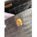 Hermes Kelly Sellier 25 Handmade Bag In Black Crocodile Niloticus Matte Skin Hermes Kelly Sellier 25 Handmade Bag In Black Crocodile Niloticus Matte Skin