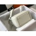 Hermes Lindy Mini Bag In White Clemence Leather GHW Hermes Lindy Mini Bag In White Clemence Leather GHW