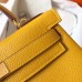 Hermes Kelly Retourne 28 Handmade Bag In Jaune Ambre Clemence Leather Hermes Kelly Retourne 28 Handmade Bag In Jaune Ambre Clemence Leather