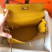 Hermes Kelly Retourne 28 Handmade Bag In Jaune Ambre Clemence Leather Hermes Kelly Retourne 28 Handmade Bag In Jaune Ambre Clemence Leather