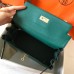 Hermes Kelly Retourne 28 Handmade Bag In Malachite Clemence Leather Hermes Kelly Retourne 28 Handmade Bag In Malachite Clemence Leather