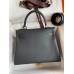 Hermes Kelly Retourne 28 Handmade Bag In Black Clemence Leather Hermes Kelly Retourne 28 Handmade Bag In Black Clemence Leather