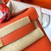 Hermes Kelly Retourne 28 Handmade Bag In Orange Clemence Leather Hermes Kelly Retourne 28 Handmade Bag In Orange Clemence Leather