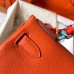 Hermes Kelly Retourne 28 Handmade Bag In Orange Clemence Leather Hermes Kelly Retourne 28 Handmade Bag In Orange Clemence Leather