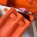 Hermes Kelly Retourne 28 Handmade Bag In Orange Clemence Leather Hermes Kelly Retourne 28 Handmade Bag In Orange Clemence Leather