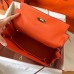 Hermes Kelly Retourne 28 Handmade Bag In Orange Clemence Leather Hermes Kelly Retourne 28 Handmade Bag In Orange Clemence Leather