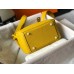 Hermes Lindy Mini Bag In Yellow Clemence Leather GHW Hermes Lindy Mini Bag In Yellow Clemence Leather GHW